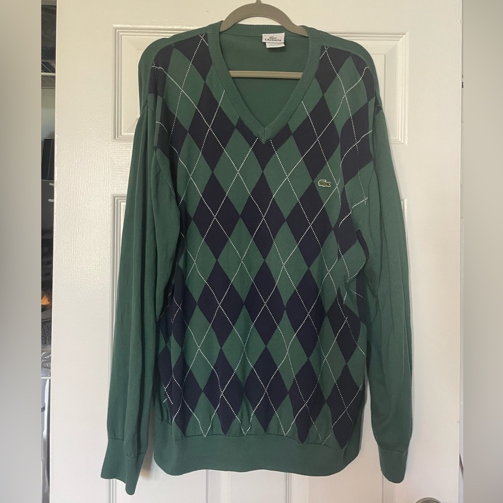 Lacoste men’s argyle sweater size 8